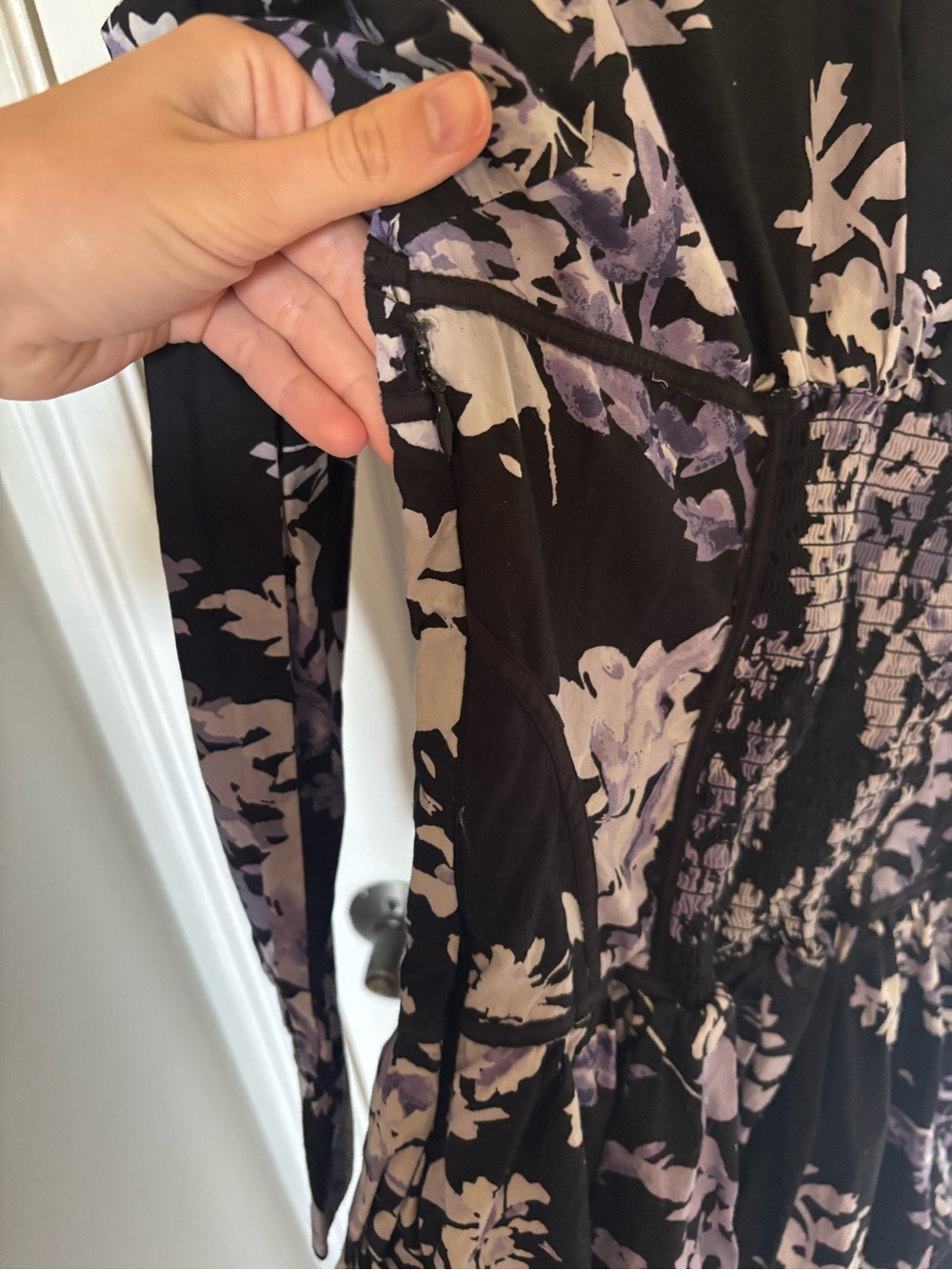 By Anthropologie Purple Floral Corset Collared Shirt Dress Size 8 - Picture 9 of 10